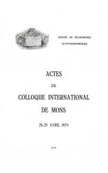 Actes Colloque de Mons